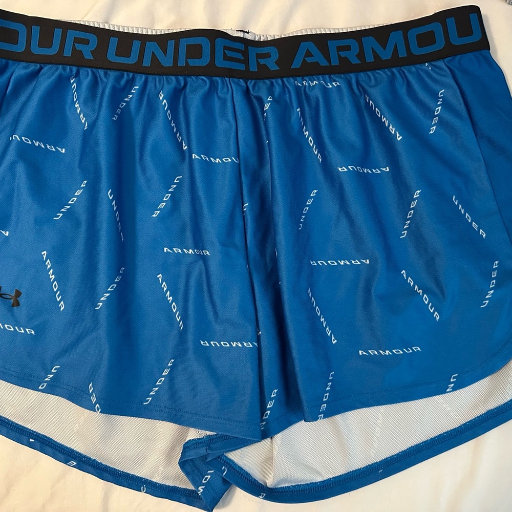 Under Armour Blue Patterned Running Shorts